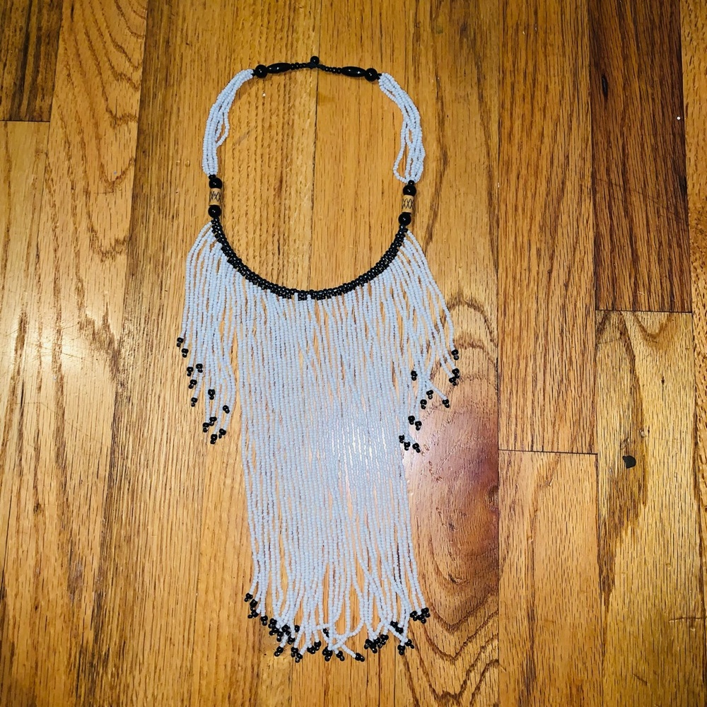 Black and white beaded necklace